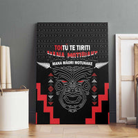 Personalised Toitu Te Tiriti Mana Maori Motuhake Canvas Wall Art Aotearoa Haka Face Mix Poutama Art LT14 - Polynesian Pride