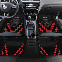 Personalised Toitu Te Tiriti Mana Maori Motuhake Car Mats Aotearoa Haka Face Mix Poutama Art LT14 Set 4pcs Black - Polynesian Pride