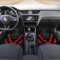 Personalised Toitu Te Tiriti Mana Maori Motuhake Car Mats Aotearoa Haka Face Mix Poutama Art LT14 Set 2pcs - Front Black - Polynesian Pride