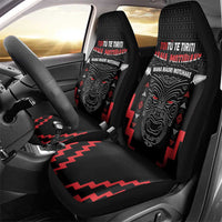 Personalised Toitu Te Tiriti Mana Maori Motuhake Car Seat Cover Aotearoa Haka Face Mix Poutama Art LT14 - Polynesian Pride