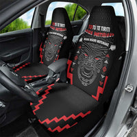 Personalised Toitu Te Tiriti Mana Maori Motuhake Car Seat Cover Aotearoa Haka Face Mix Poutama Art LT14 - Polynesian Pride