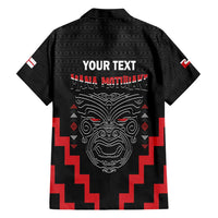 Personalised Toitu Te Tiriti Mana Maori Motuhake Family Matching Short Sleeve Bodycon Dress and Hawaiian Shirt Aotearoa Haka Face Mix Poutama Art LT14 - Polynesian Pride
