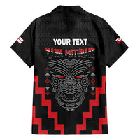 Personalised Toitu Te Tiriti Mana Maori Motuhake Family Matching Summer Maxi Dress and Hawaiian Shirt Aotearoa Haka Face Mix Poutama Art LT14 - Polynesian Pride