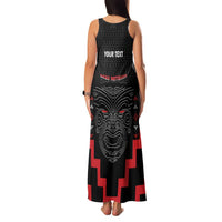 Personalised Toitu Te Tiriti Mana Maori Motuhake Family Matching Tank Maxi Dress and Hawaiian Shirt Aotearoa Haka Face Mix Poutama Art LT14 - Polynesian Pride