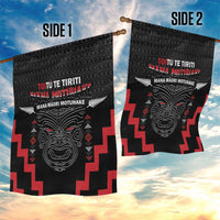 Personalised Toitu Te Tiriti Mana Maori Motuhake Garden Flag Aotearoa Haka Face Mix Poutama Art LT14 - Polynesian Pride