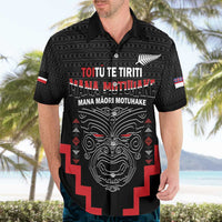 Personalised Toitu Te Tiriti Mana Maori Motuhake Hawaiian Shirt Aotearoa Haka Face Mix Poutama Art LT14 - Polynesian Pride