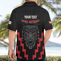 Personalised Toitu Te Tiriti Mana Maori Motuhake Hawaiian Shirt Aotearoa Haka Face Mix Poutama Art LT14 - Polynesian Pride