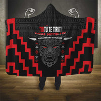 Personalised Toitu Te Tiriti Mana Maori Motuhake Hooded Blanket Aotearoa Haka Face Mix Poutama Art LT14 - Polynesian Pride