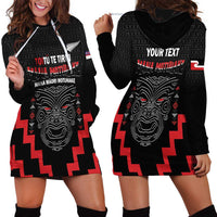 Personalised Toitu Te Tiriti Mana Maori Motuhake Hoodie Dress Aotearoa Haka Face Mix Poutama Art LT14 - Polynesian Pride