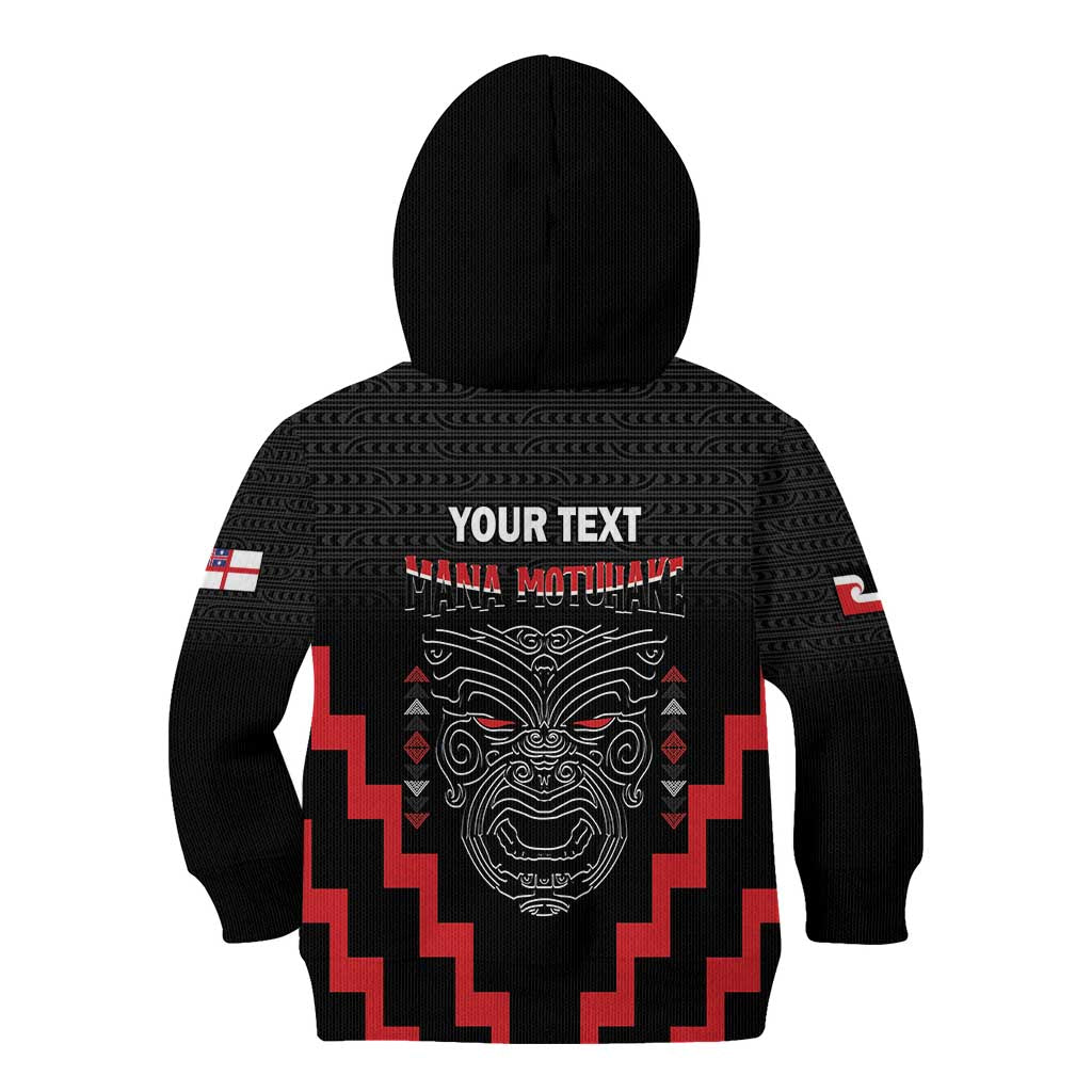 Personalised Toitu Te Tiriti Mana Maori Motuhake Kid Hoodie Aotearoa Haka Face Mix Poutama Art LT14 - Polynesian Pride