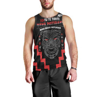 Personalised Toitu Te Tiriti Mana Maori Motuhake Men Tank Top Aotearoa Haka Face Mix Poutama Art LT14 - Polynesian Pride