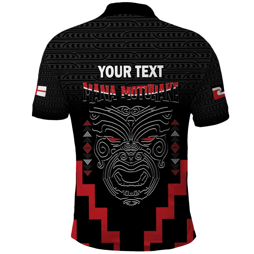 Personalised Toitu Te Tiriti Mana Maori Motuhake Polo Shirt Aotearoa Haka Face Mix Poutama Art LT14 - Polynesian Pride