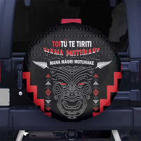 Personalised Toitu Te Tiriti Mana Maori Motuhake Spare Tire Cover Aotearoa Haka Face Mix Poutama Art LT14 - Polynesian Pride