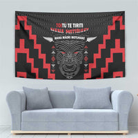 Personalised Toitu Te Tiriti Mana Maori Motuhake Tapestry Aotearoa Haka Face Mix Poutama Art LT14 - Polynesian Pride