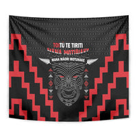 Personalised Toitu Te Tiriti Mana Maori Motuhake Tapestry Aotearoa Haka Face Mix Poutama Art LT14 - Polynesian Pride