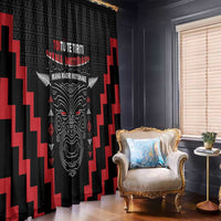Personalised Toitu Te Tiriti Mana Maori Motuhake Window Curtain Aotearoa Haka Face Mix Poutama Art LT14 - Polynesian Pride