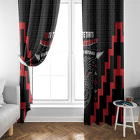 Personalised Toitu Te Tiriti Mana Maori Motuhake Window Curtain Aotearoa Haka Face Mix Poutama Art LT14 - Polynesian Pride