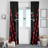 Personalised Toitu Te Tiriti Mana Maori Motuhake Window Curtain Aotearoa Haka Face Mix Poutama Art LT14 - Polynesian Pride