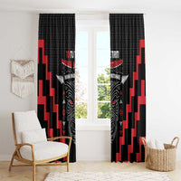 Personalised Toitu Te Tiriti Mana Maori Motuhake Window Curtain Aotearoa Haka Face Mix Poutama Art LT14 - Polynesian Pride