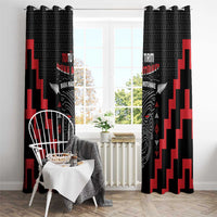 Personalised Toitu Te Tiriti Mana Maori Motuhake Window Curtain Aotearoa Haka Face Mix Poutama Art LT14 - Polynesian Pride