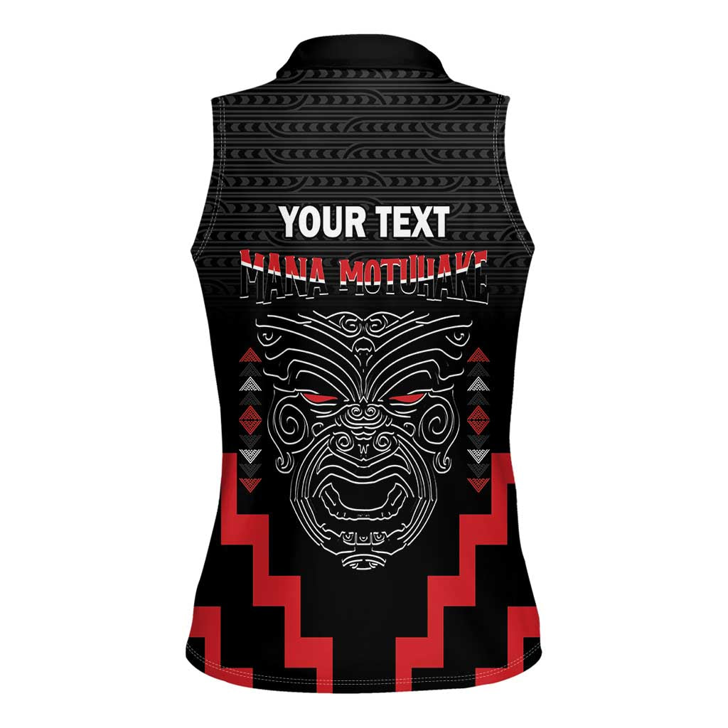 Personalised Toitu Te Tiriti Mana Maori Motuhake Women Sleeveless Polo Shirt Aotearoa Haka Face Mix Poutama Art LT14 - Polynesian Pride