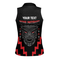 Personalised Toitu Te Tiriti Mana Maori Motuhake Women Sleeveless Polo Shirt Aotearoa Haka Face Mix Poutama Art LT14 - Polynesian Pride