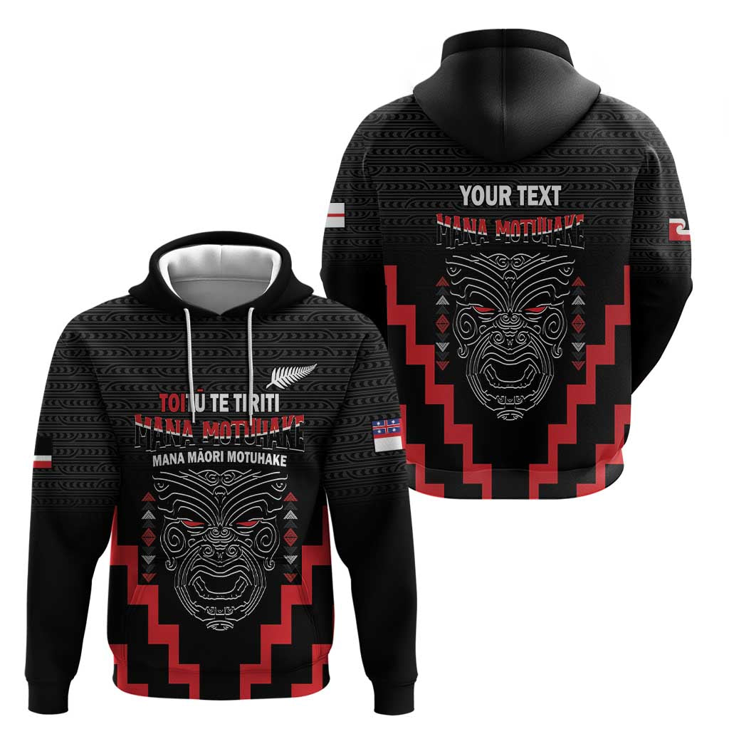 Personalised Toitu Te Tiriti Mana Maori Motuhake Zip Hoodie Aotearoa Haka Face Mix Poutama Art LT14 - Polynesian Pride