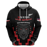 Personalised Toitu Te Tiriti Mana Maori Motuhake Zip Hoodie Aotearoa Haka Face Mix Poutama Art LT14 - Polynesian Pride