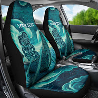 Personalised New Zealand Waitangi Day Car Seat Cover Hei Tiki With Maori Waka - Whakarare Pattern LT14 - Polynesian Pride