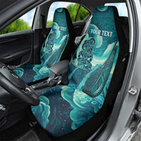 Personalised New Zealand Waitangi Day Car Seat Cover Hei Tiki With Maori Waka - Whakarare Pattern LT14 - Polynesian Pride