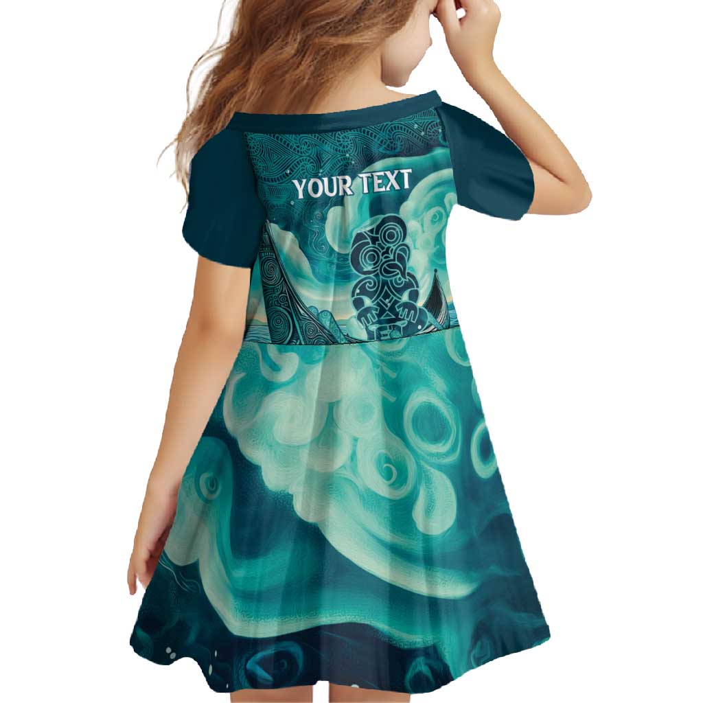 Personalised New Zealand Waitangi Day Family Matching Long Sleeve Bodycon Dress and Hawaiian Shirt Hei Tiki With Maori Waka - Whakarare Pattern LT14 - Polynesian Pride