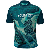 Personalised New Zealand Waitangi Day Polo Shirt Hei Tiki With Maori Waka - Whakarare Pattern LT14 - Polynesian Pride