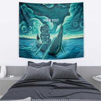 Personalised New Zealand Waitangi Day Tapestry Hei Tiki With Maori Waka - Whakarare Pattern LT14 - Polynesian Pride
