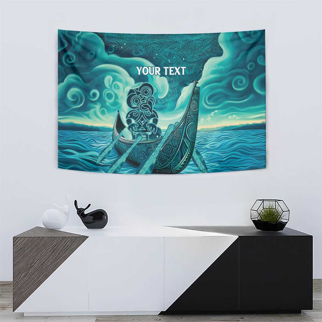 Personalised New Zealand Waitangi Day Tapestry Hei Tiki With Maori Waka - Whakarare Pattern LT14 - Polynesian Pride