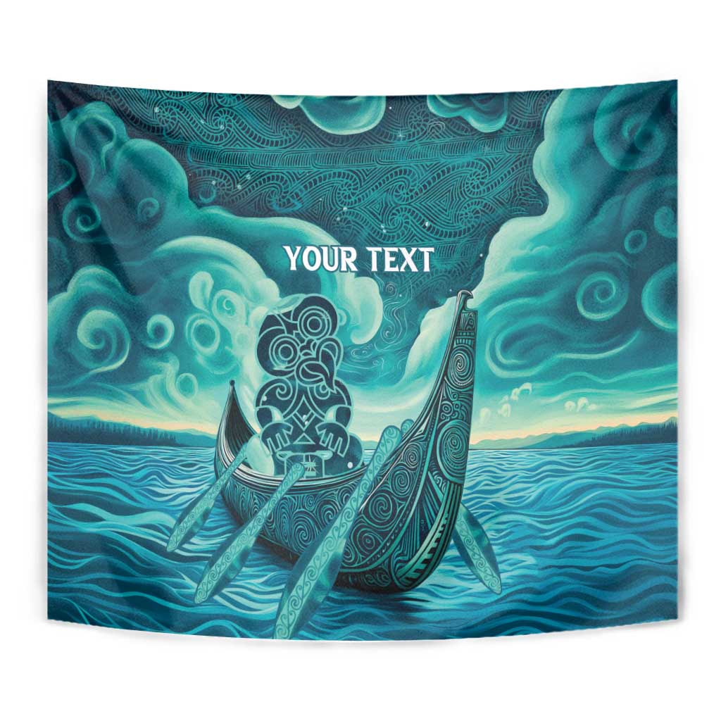 Personalised New Zealand Waitangi Day Tapestry Hei Tiki With Maori Waka - Whakarare Pattern LT14 - Polynesian Pride
