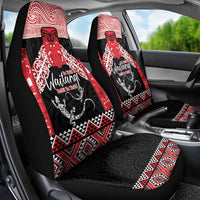 Toitu Te Tiriti O Waitangi Car Seat Cover Maori Wharenui With Taniko Motifs LT14 - Polynesian Pride