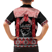 Toitu Te Tiriti O Waitangi Family Matching Short Sleeve Bodycon Dress and Hawaiian Shirt Maori Wharenui With Taniko Motifs LT14 - Polynesian Pride