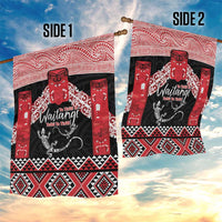 Toitu Te Tiriti O Waitangi Garden Flag Maori Wharenui With Taniko Motifs LT14 - Polynesian Pride