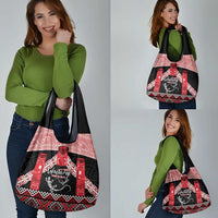 Toitu Te Tiriti O Waitangi Grocery Bag Maori Wharenui With Taniko Motifs LT14 - Polynesian Pride