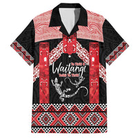 Toitu Te Tiriti O Waitangi Hawaiian Shirt Maori Wharenui With Taniko Motifs LT14 Red - Polynesian Pride