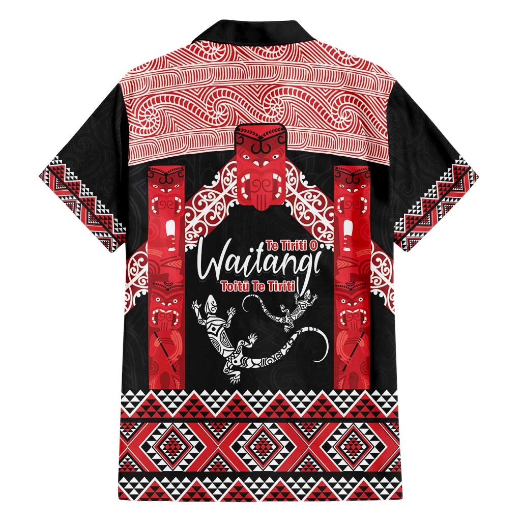 Toitu Te Tiriti O Waitangi Hawaiian Shirt Maori Wharenui With Taniko Motifs LT14 - Polynesian Pride