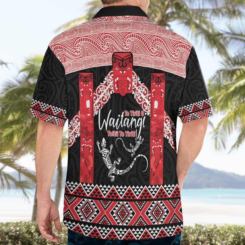 Toitu Te Tiriti O Waitangi Hawaiian Shirt Maori Wharenui With Taniko Motifs LT14 - Polynesian Pride