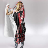 Toitu Te Tiriti O Waitangi Hooded Blanket Maori Wharenui With Taniko Motifs LT14 - Polynesian Pride