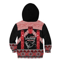 Toitu Te Tiriti O Waitangi Kid Hoodie Maori Wharenui With Taniko Motifs LT14 - Polynesian Pride