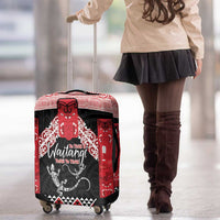 Toitu Te Tiriti O Waitangi Luggage Cover Maori Wharenui With Taniko Motifs LT14 - Polynesian Pride