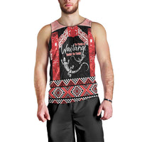 Toitu Te Tiriti O Waitangi Men Tank Top Maori Wharenui With Taniko Motifs LT14 - Polynesian Pride