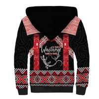 Toitu Te Tiriti O Waitangi Sherpa Hoodie Maori Wharenui With Taniko Motifs LT14 - Polynesian Pride