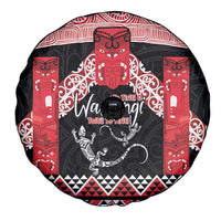 Toitu Te Tiriti O Waitangi Spare Tire Cover Maori Wharenui With Taniko Motifs LT14 - Polynesian Pride