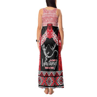 Toitu Te Tiriti O Waitangi Tank Maxi Dress Maori Wharenui With Taniko Motifs LT14 - Polynesian Pride