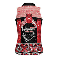 Toitu Te Tiriti O Waitangi Women Sleeveless Polo Shirt Maori Wharenui With Taniko Motifs LT14 - Polynesian Pride
